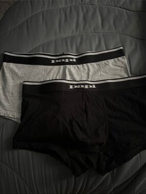 papi Men’s Cotton Boxer Briefs - Black & Light Gray